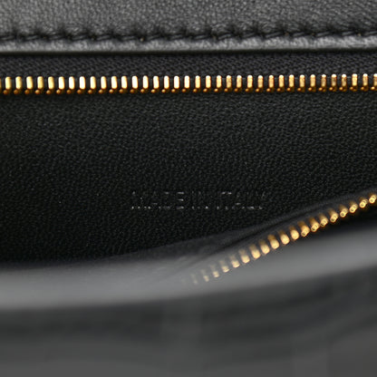 Balenciaga Shiny Calfskin Crocodile Embossed Small Hourglass Top Handle Bag Black 7 of 12