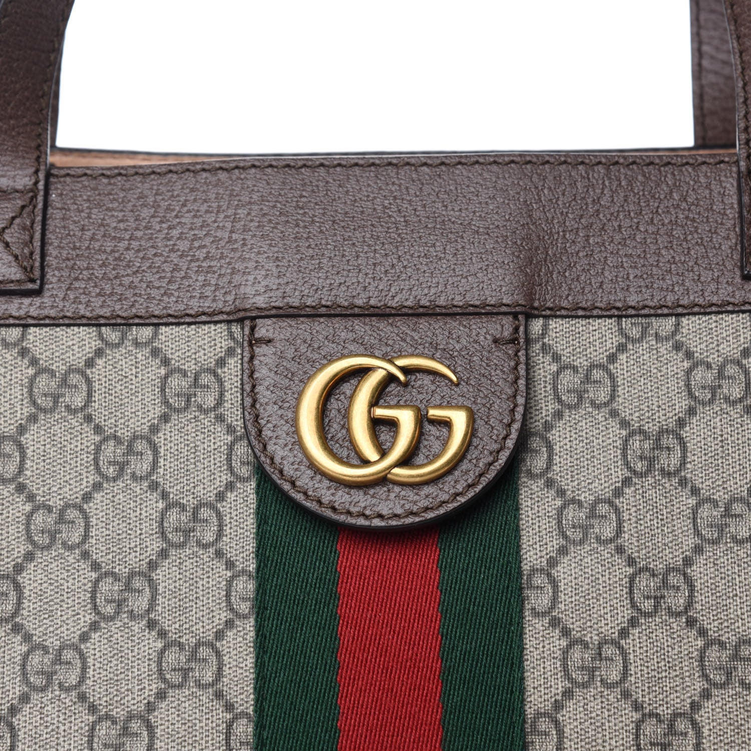 Gucci GG Supreme Monogram Web Ophidia Tote Brown 10 of 10