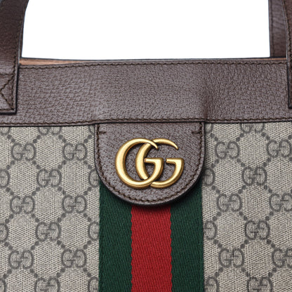 Gucci GG Supreme Monogram Web Ophidia Tote Brown 10 of 10