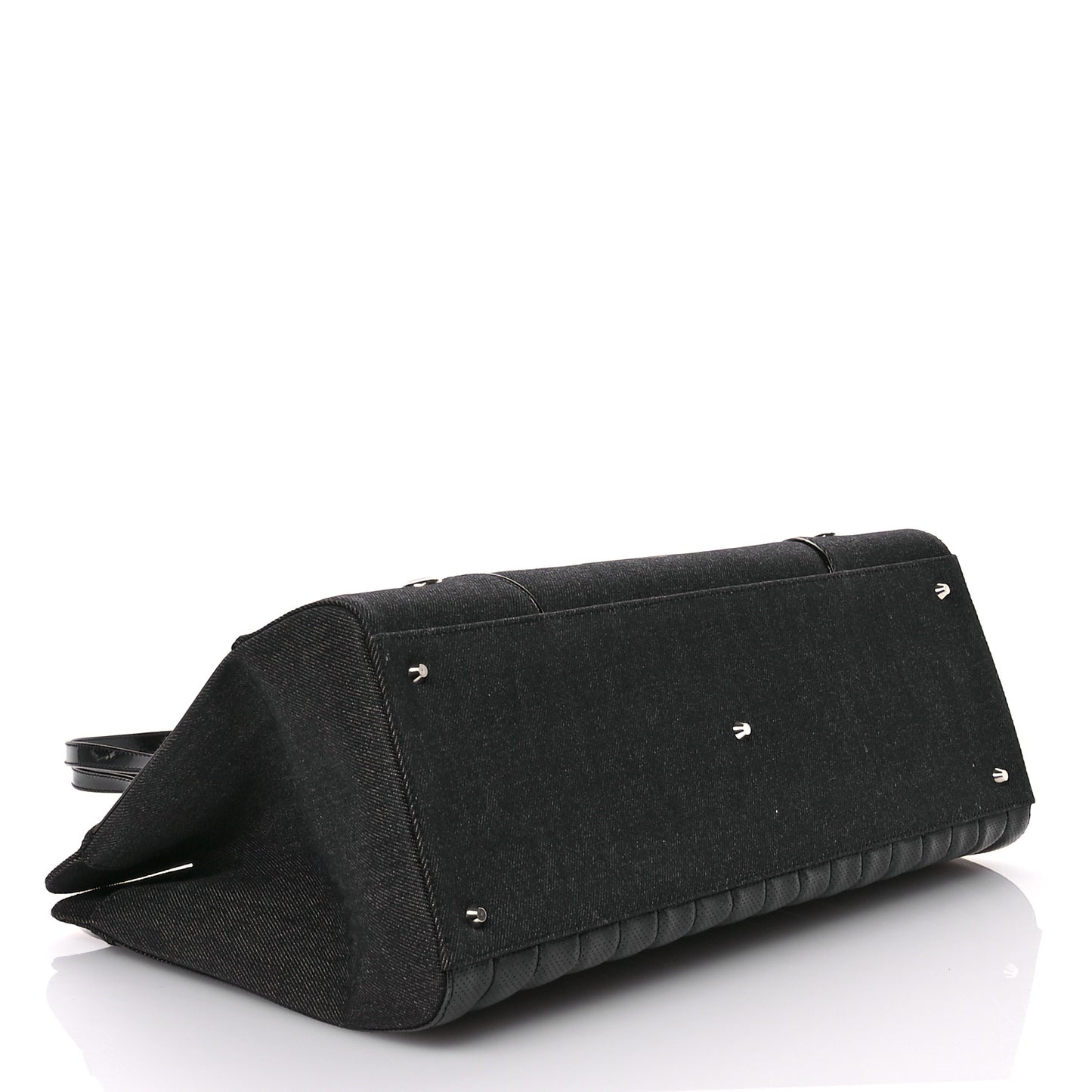 Calfskin Patent Trailer Trash Cadillac Tote Black