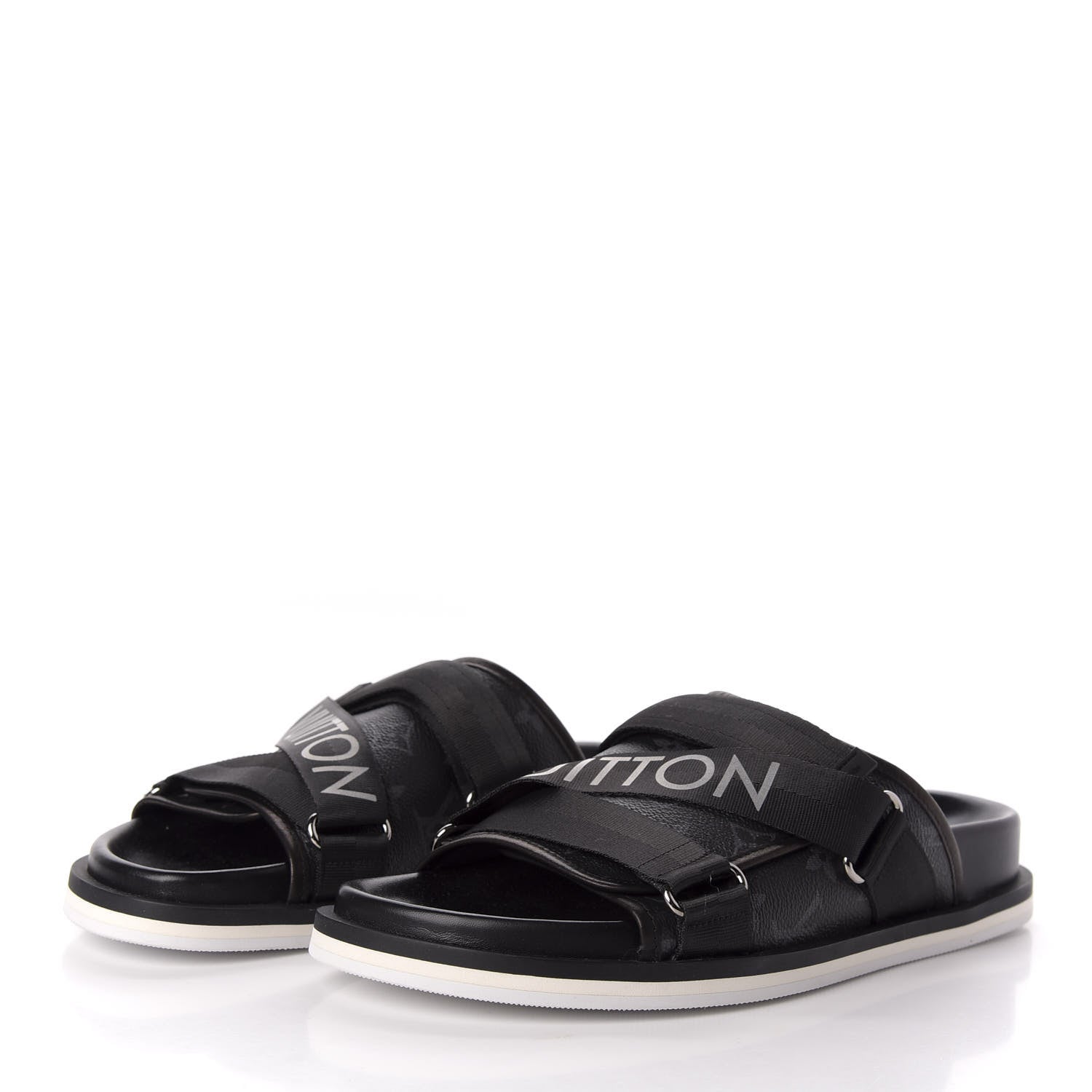 Louis Vuitton Monogram Eclipse Mens Honolulu Mule 9 Black 3 of 10