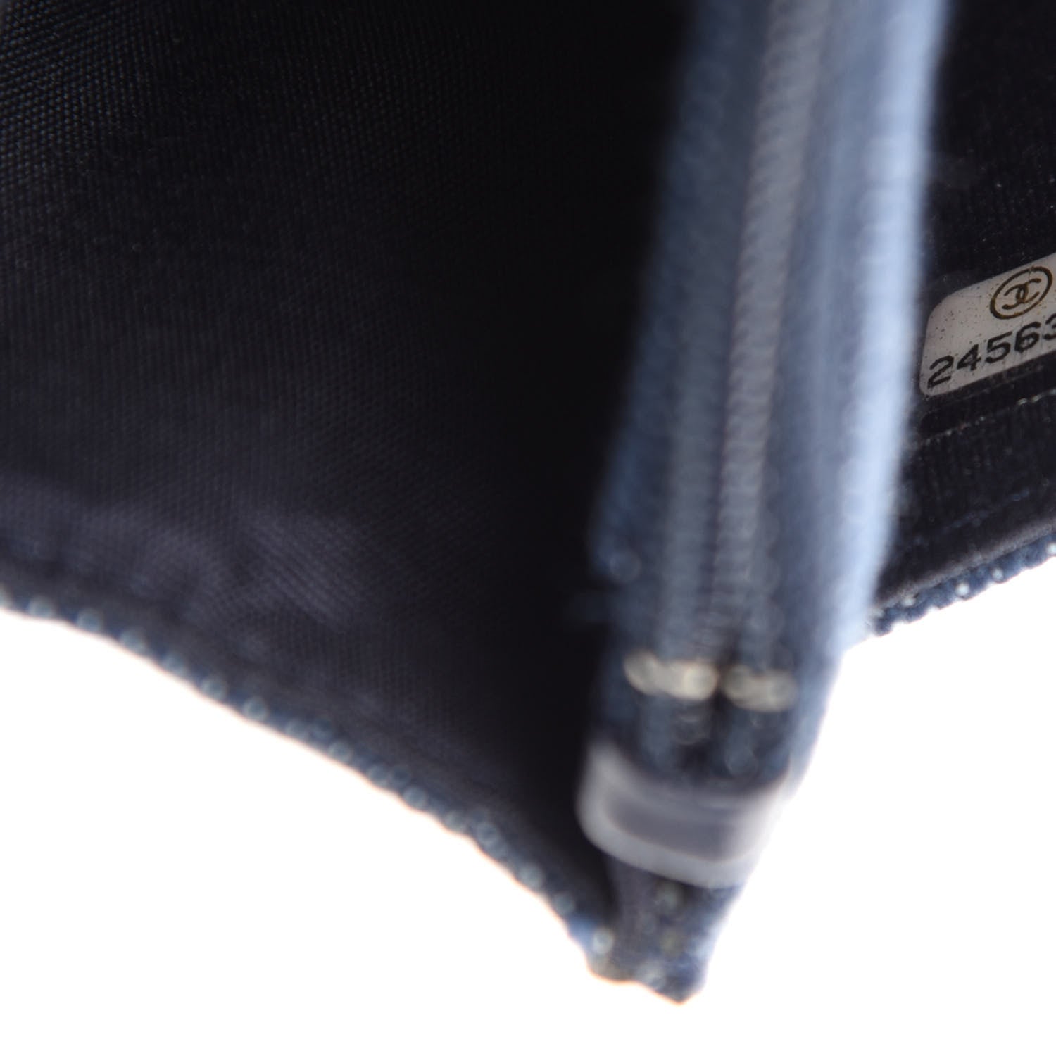 Chanel Denim Velvet Wallet On Chain WOC Blue 9 of 10