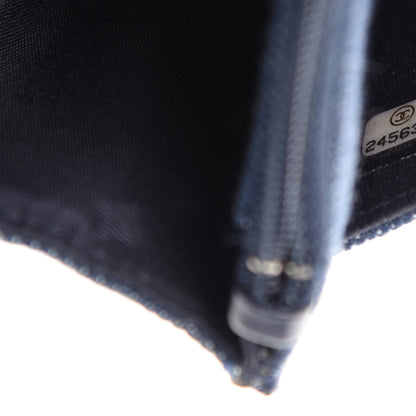 Chanel Denim Velvet Wallet On Chain WOC Blue 9 of 10