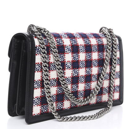 Gucci Vintage Tweed Check Small Dionysus Shoulder Bag White Hibiscus Red Marine 2 of 10