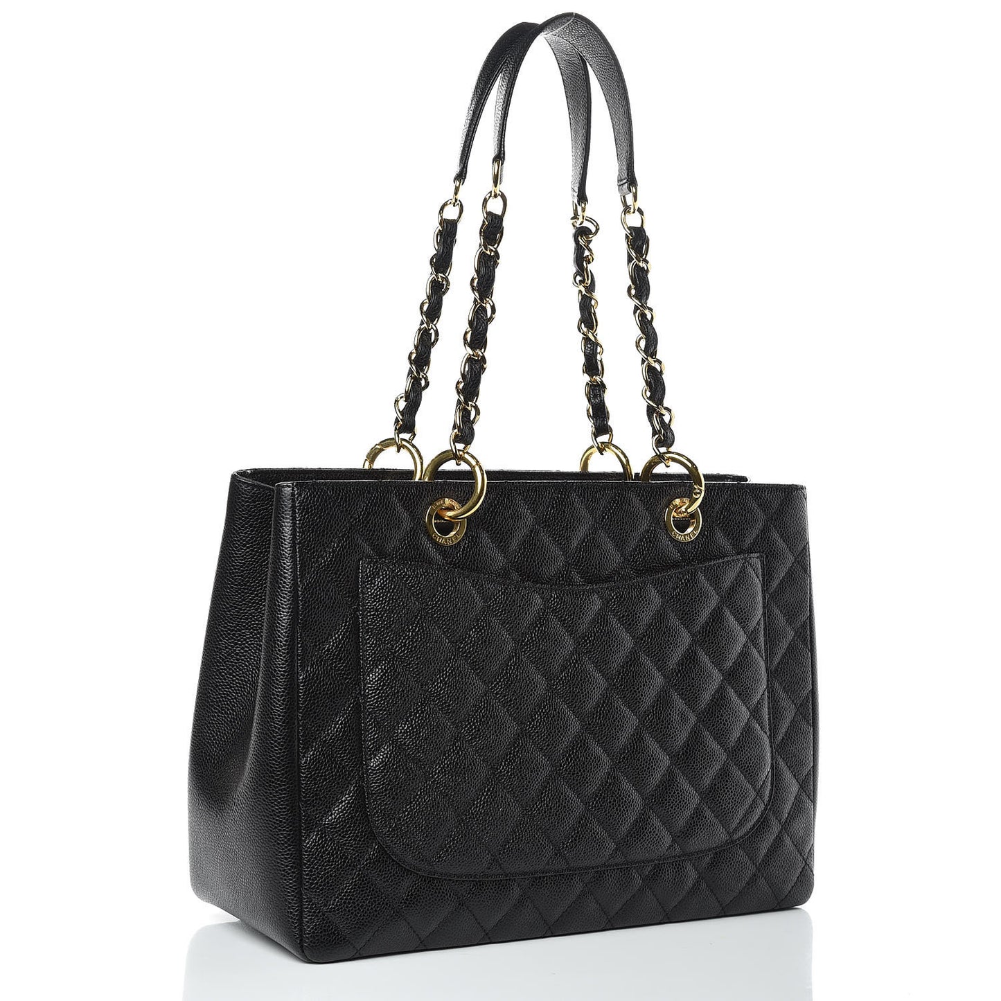 Caviar Quilted Grand Shopping Tote GST Black