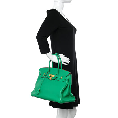 Hermes Taurillon Clemence Birkin 35 Menthe 2 of 26