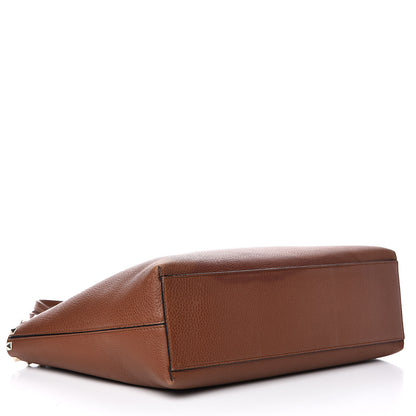Valentino Garavani Grained Calfskin Small Rockstud Shoulder Tote Bright Cognac 4 of 20