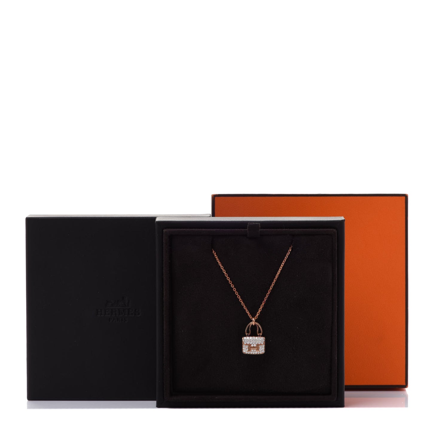 18K Rose Gold Diamond Constance Amulettes Pendant Necklace