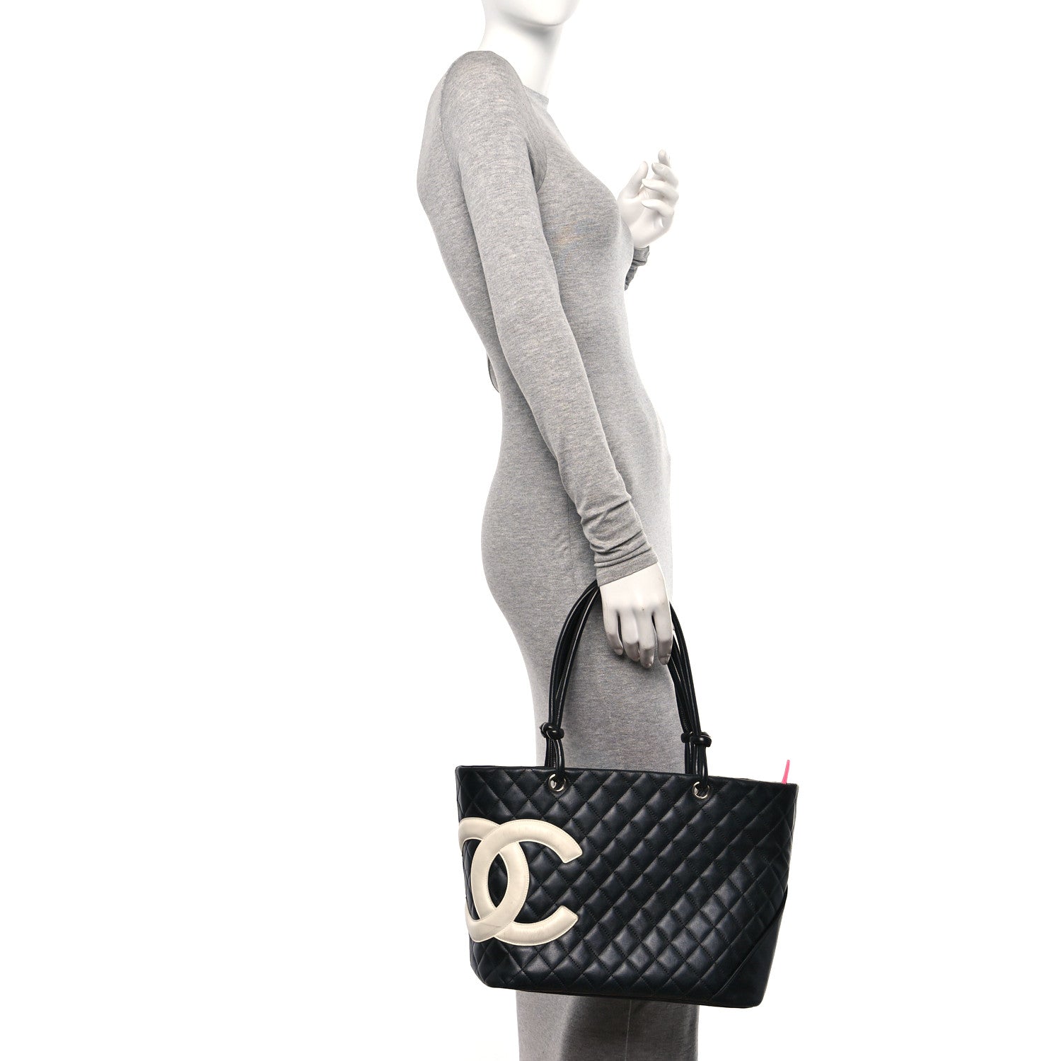 Chanel Calfskin Quilted Large Cambon Tote Black White 2 of 10