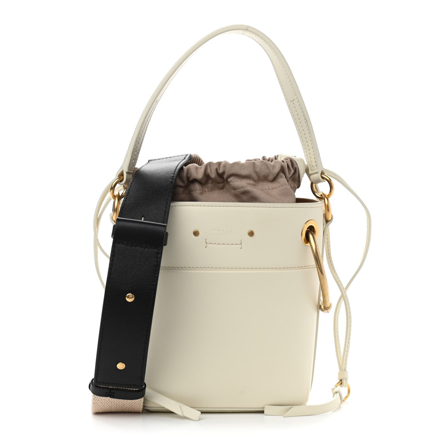 Chloe Smooth Calfskin Mini Roy Bucket Bag Natural White 1 of 12