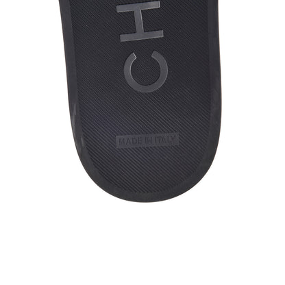 Chanel Satin Chain Slides Sandals Flats 38 Marine 9 of 11