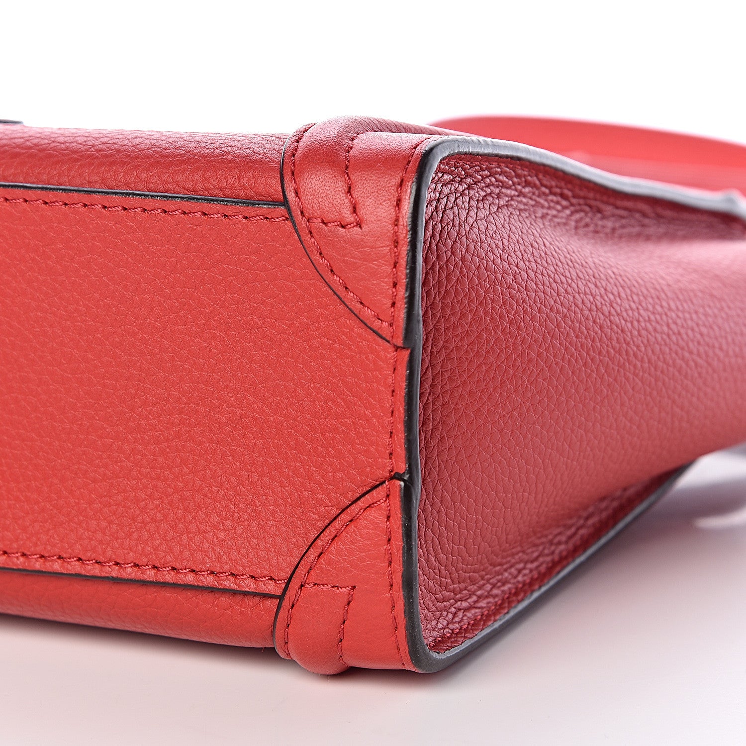 Celine Drummed Calfskin Nano Luggage Coquelicot 11 of 11