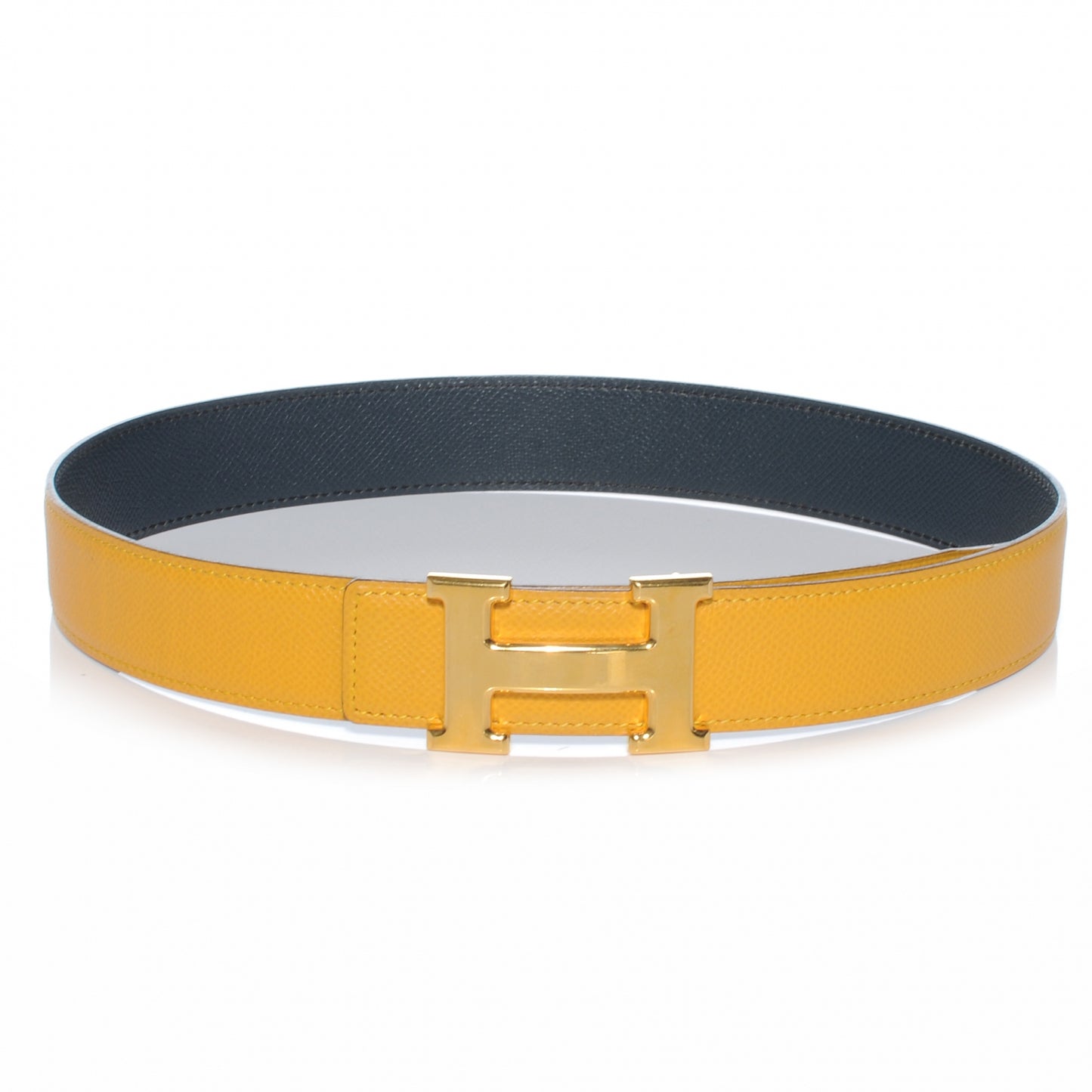 Courchevel Reversible Constance 32mm H Belt Jaune and Indigo 70