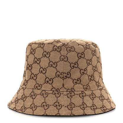 Gucci Canvas Monogram Reversible Bucket Hat L Black Beige 7 of 15