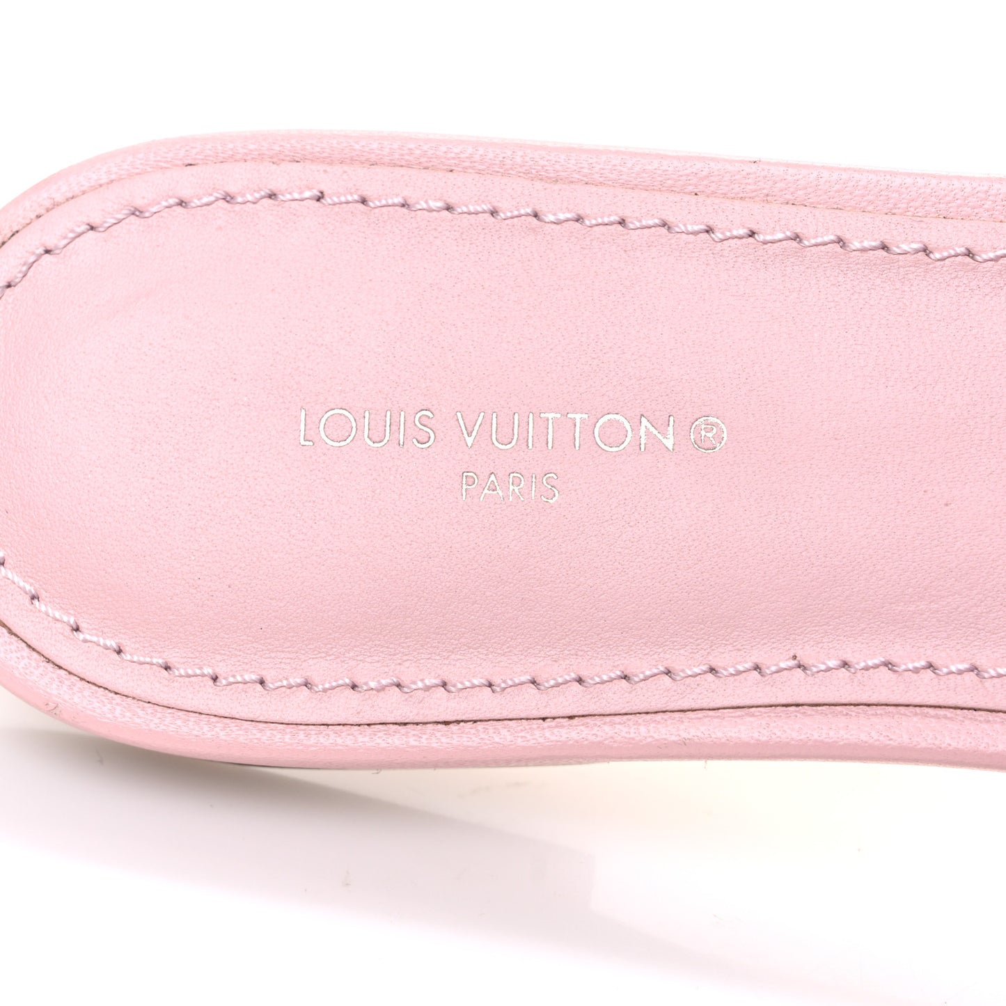Lambskin Embossed Monogram Revival Flat Mules 37 Light Pink