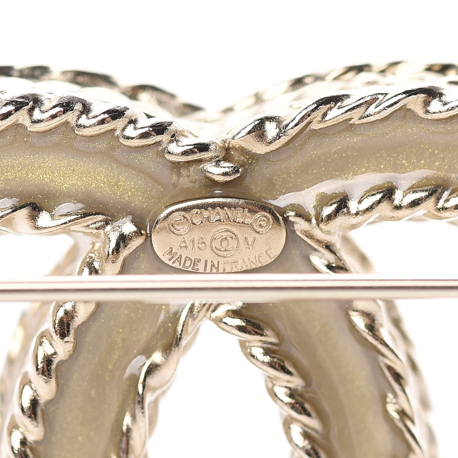 Chanel Crystal CC Brooch Light Gold 3 of 4