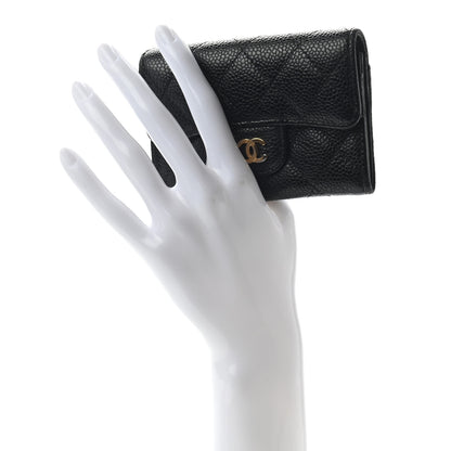 Chanel Caviar Quilted Flap Card Holder Wallet Black 2 of 7