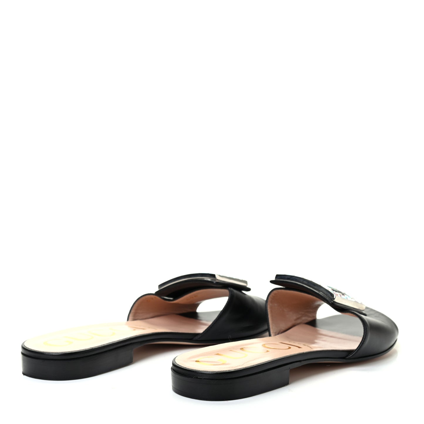 Malaga Kid Crystal Square G Madelyn Slide Sandals 39 Black