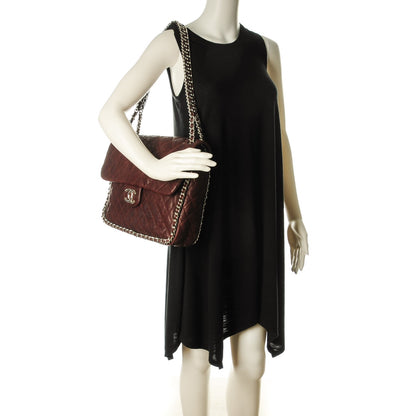 Chanel Washed Lambskin Maxi Chain Around Flap Bag Dark Brown 2 of 7
