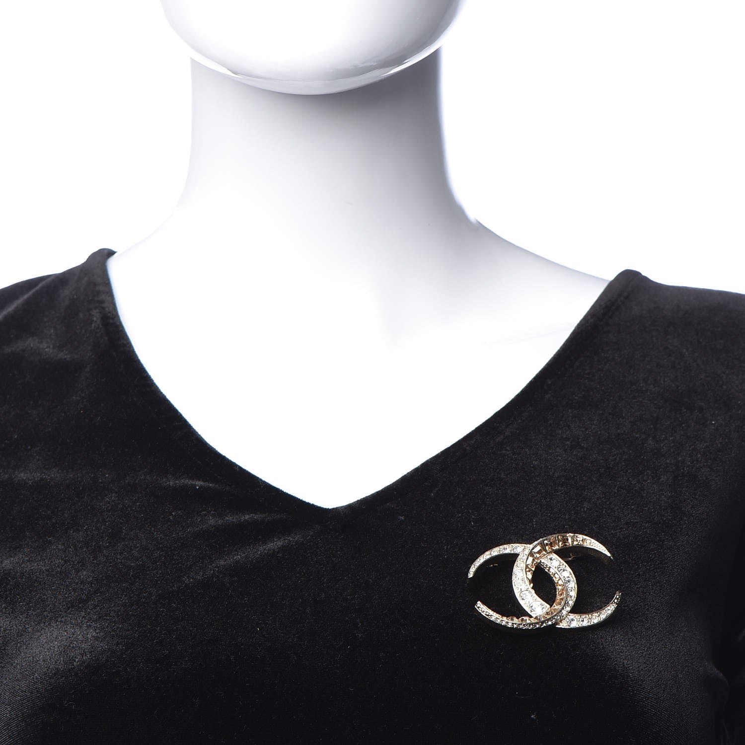 Chanel Baguette Crystal Dubai CC Brooch Gold 2 of 5
