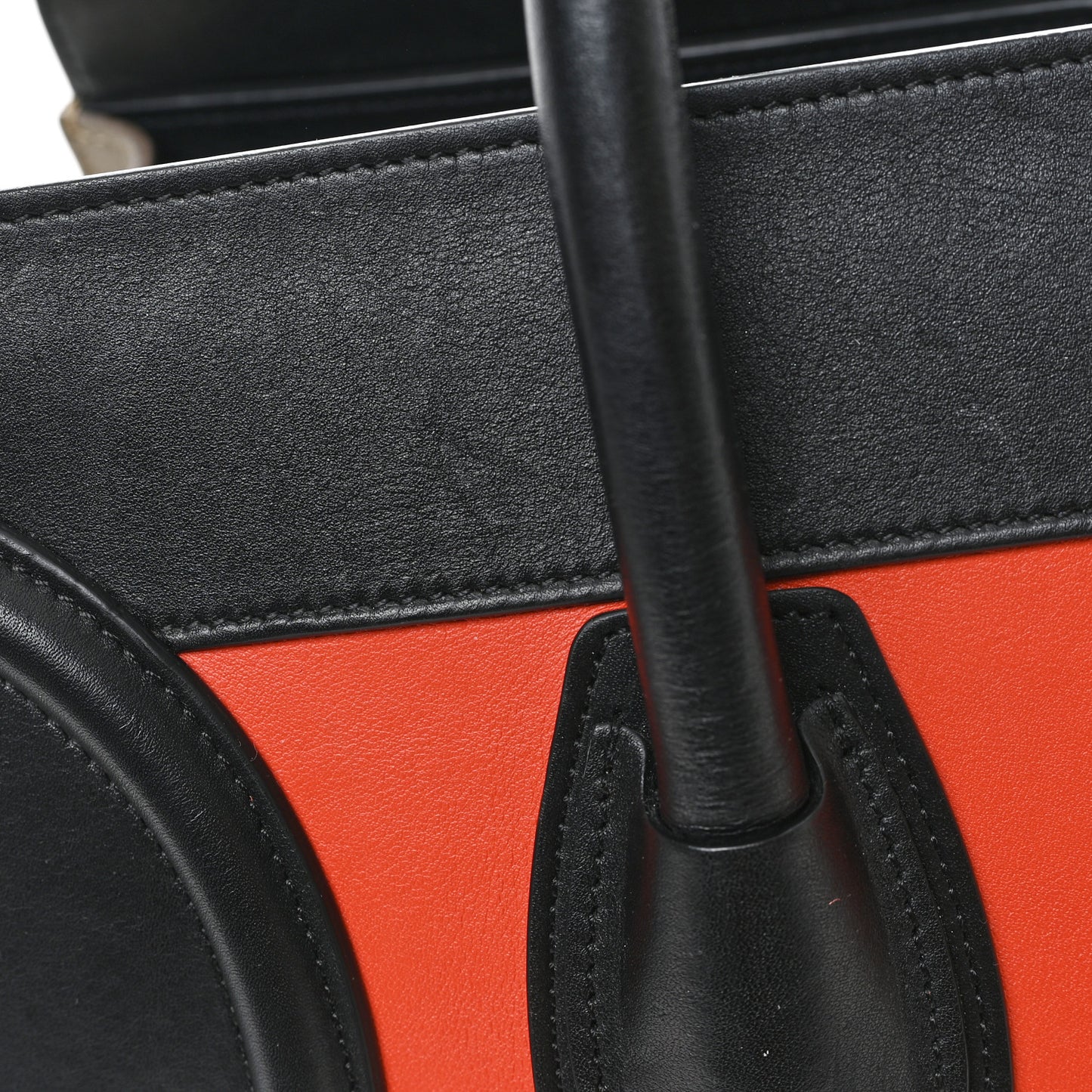 Elephant Calfskin Mini Tri-Color Luggage Bright Orange