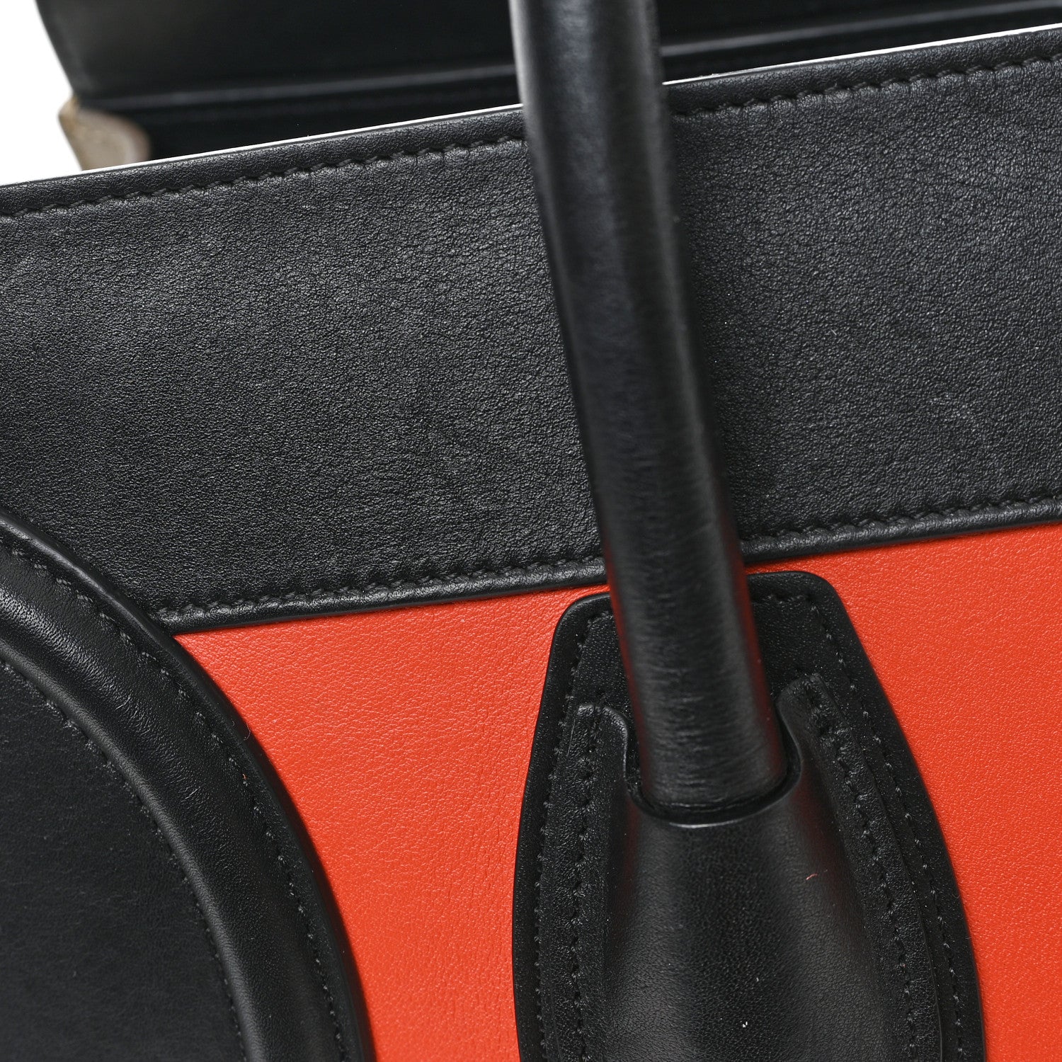 Celine Elephant Calfskin Mini Tri-Color Luggage Bright Orange 11 of 11