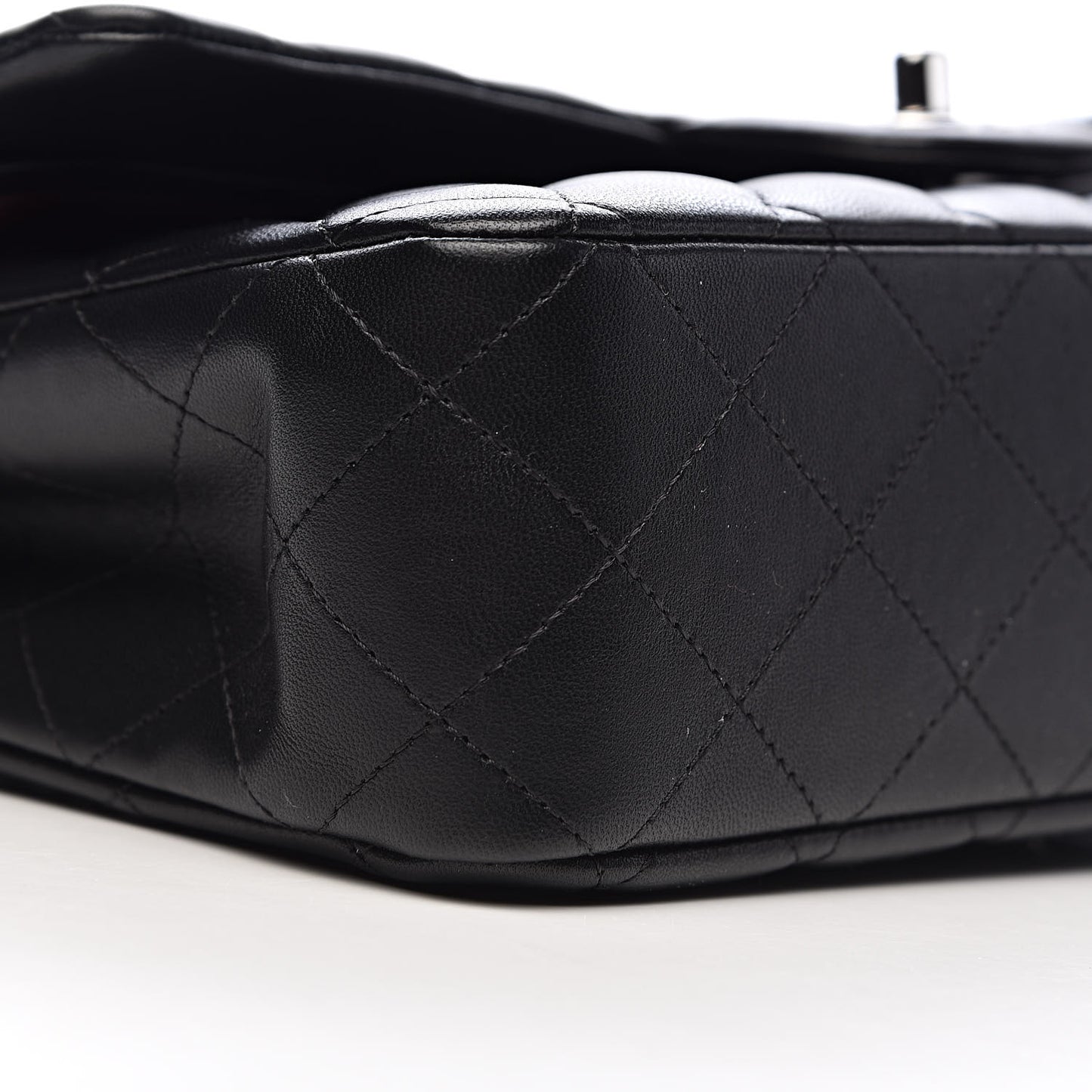 Lambskin Quilted Medium Double Flap Black