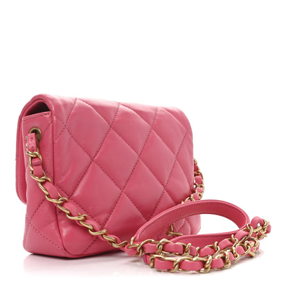 Chanel Lambskin Plexiglass Quilted Coco Love Mini Flap Pink Pink 3 of 11