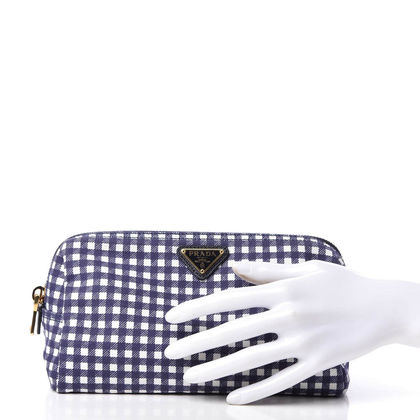 Canapa St Vichy Gingham Cosmetic Pouch Baltico