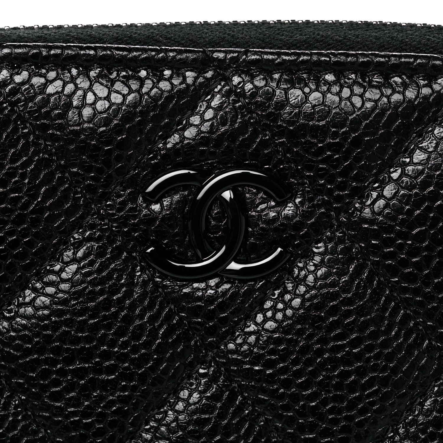 Chanel Caviar Quilted Zip Coin Purse Black 8 of 10