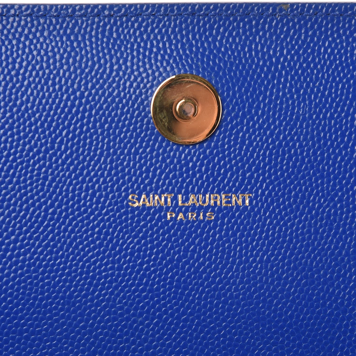 Saint Laurent Grain De Poudre Classic Monogram Cassandre Clutch Royal Blue 7 of 13