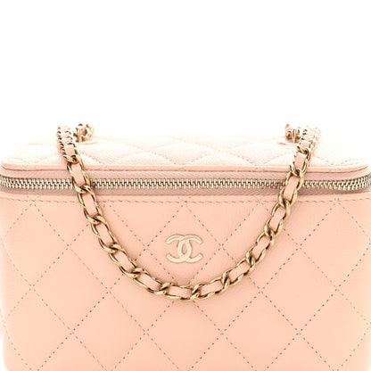 Chanel Caviar Quilted Small Vanity Case With Chain Light Beige 8 of 11