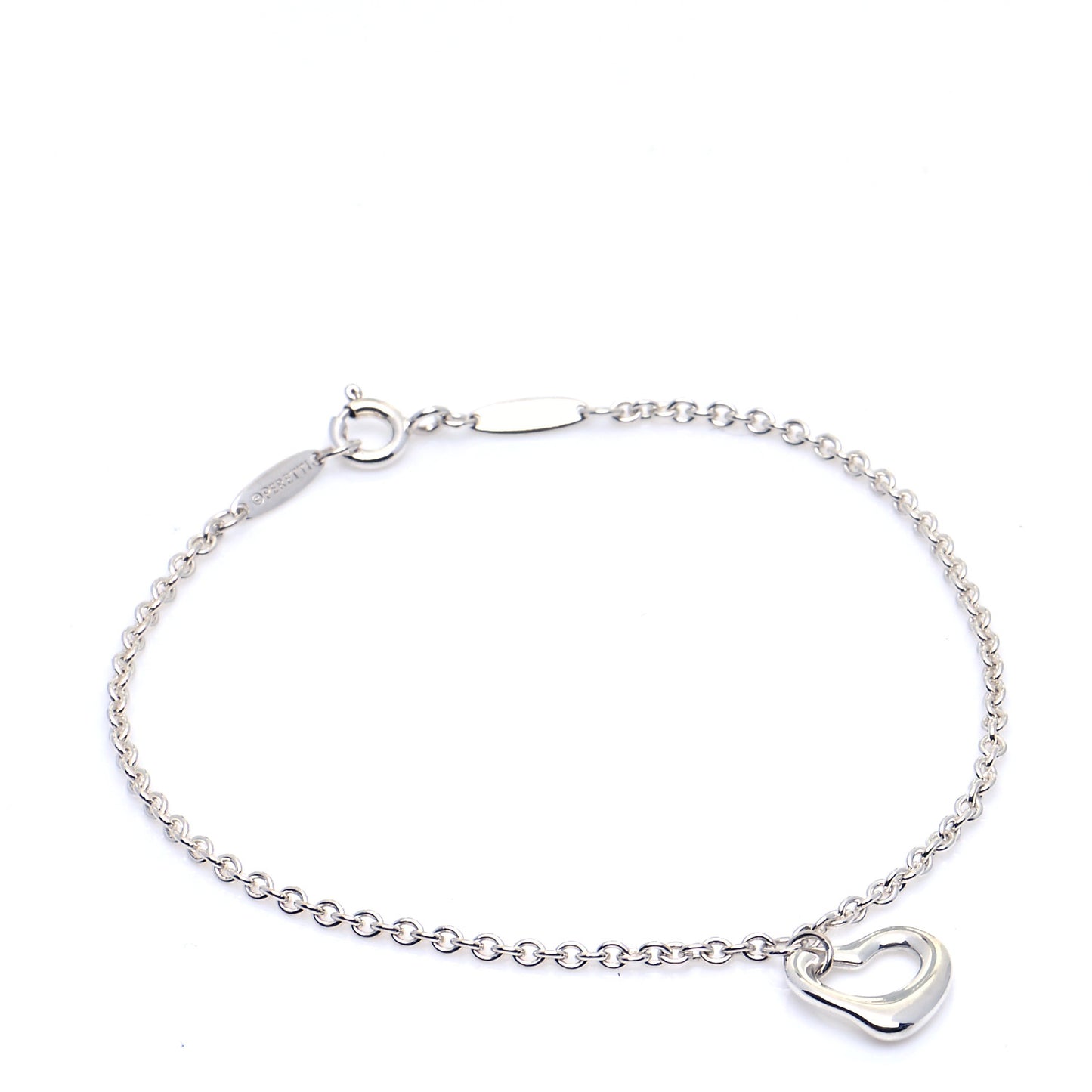 Sterling Silver Elsa Peretti Open Heart Charm Bracelet