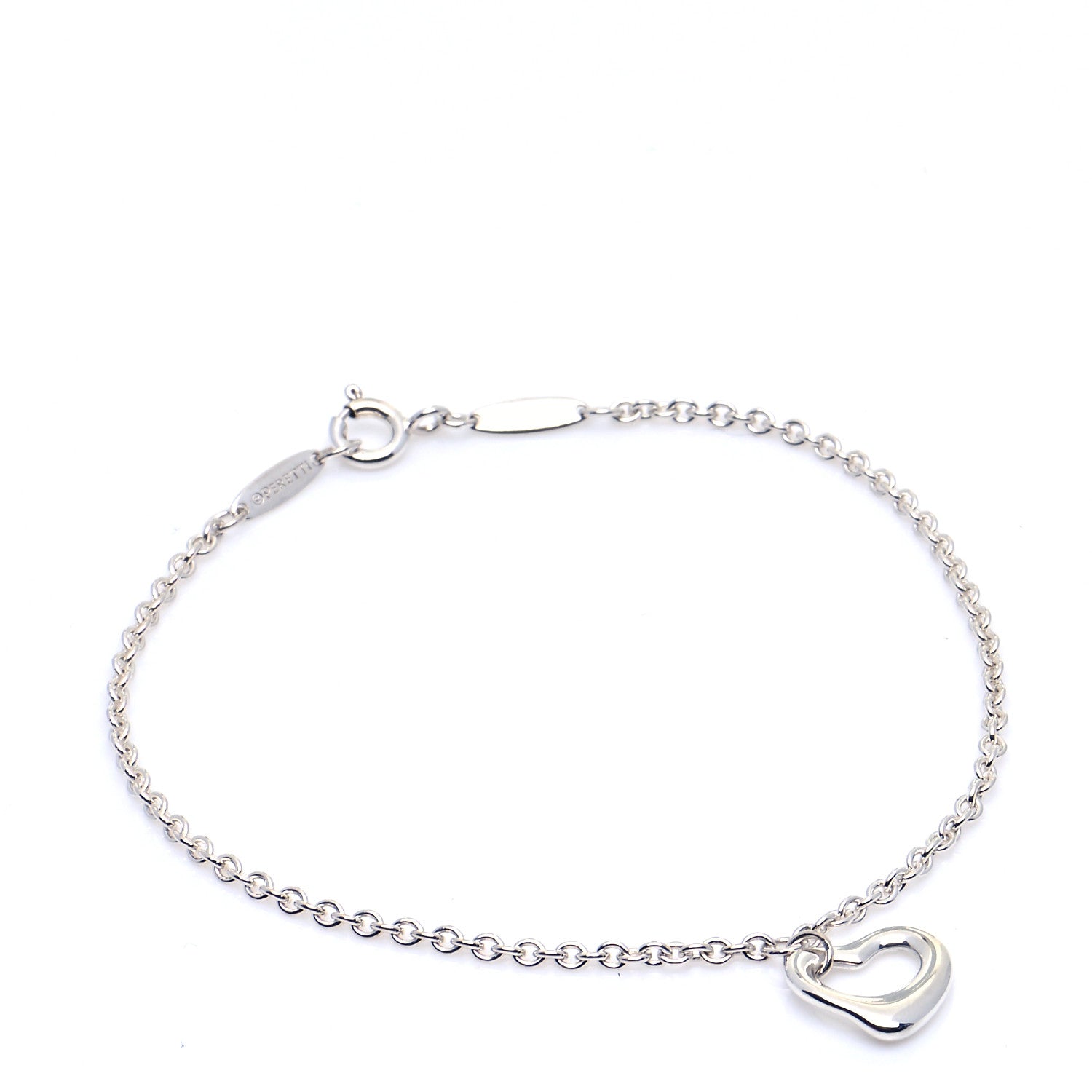 Tiffany Sterling Silver Elsa Peretti Open Heart Charm Bracelet 1 of 6