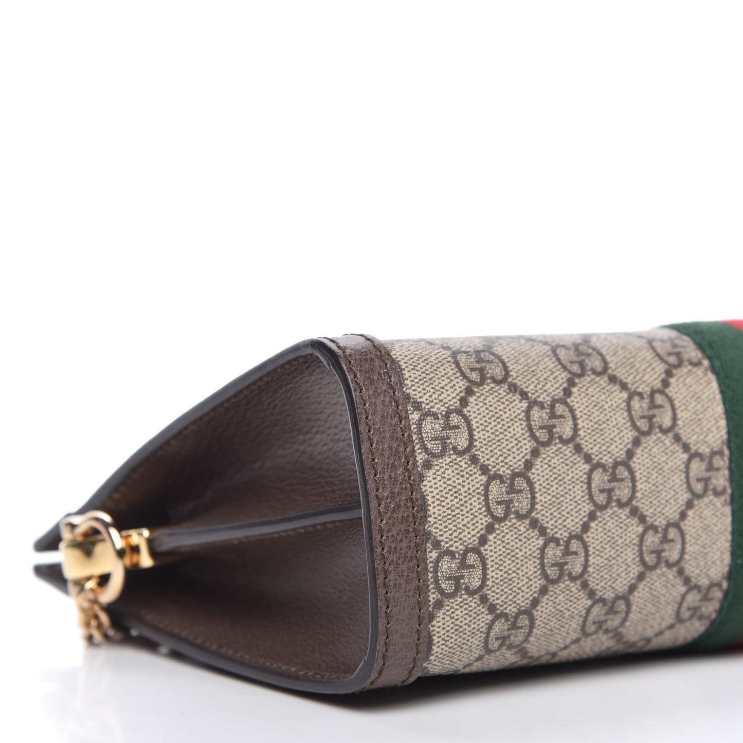 GG Supreme Monogram Web Small Ophidia Chain Shoulder Bag Brown