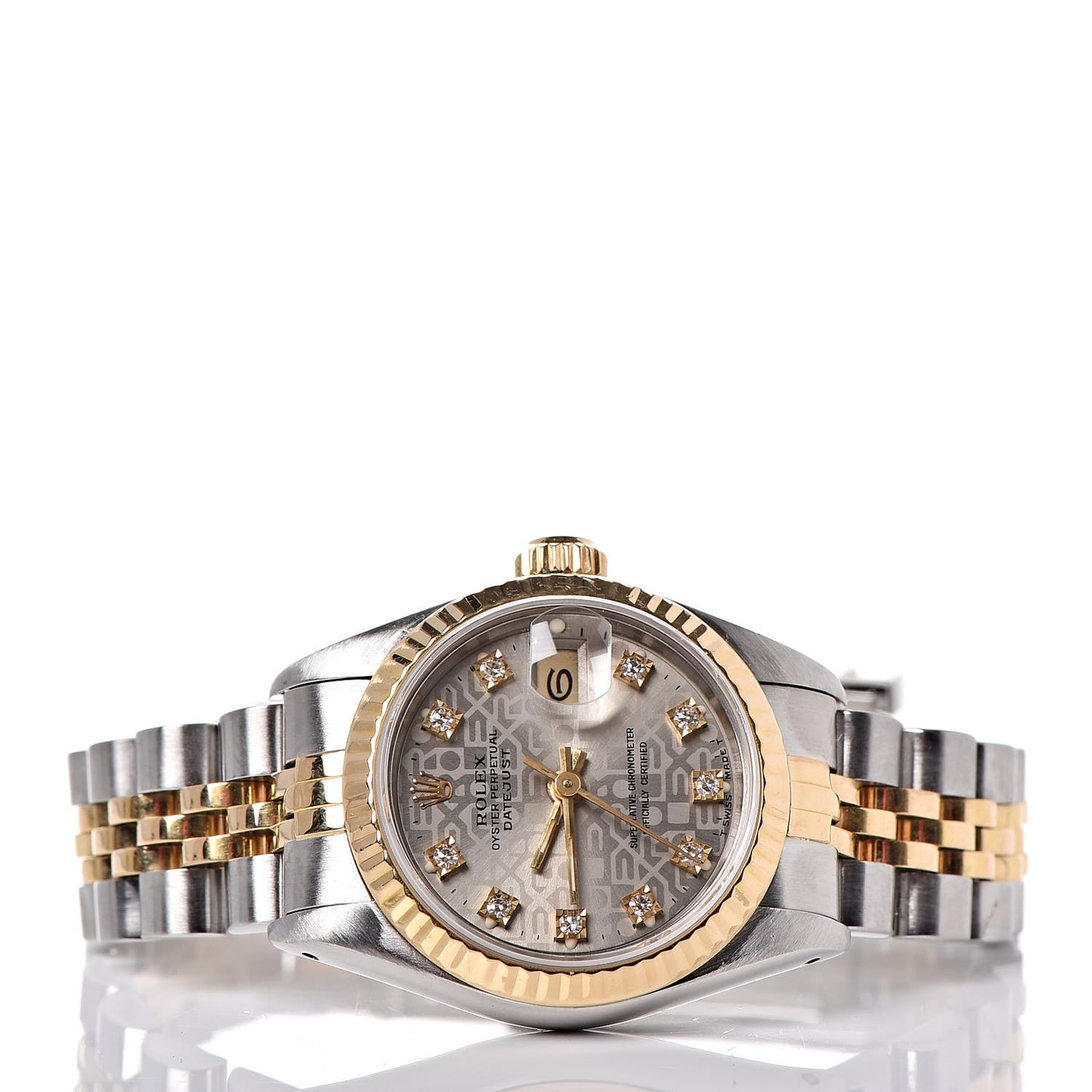 Stainless Steel 18K Yellow Gold Diamond 26mm Oyster Perpetual Datejust Watch Champagne Jubilee 69173