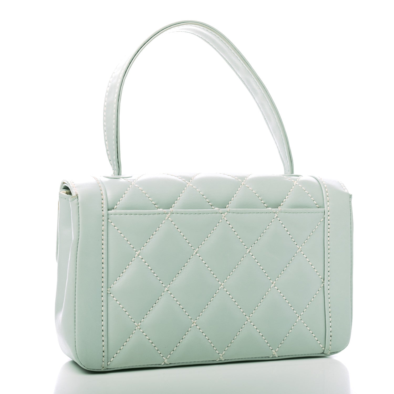 Chanel Calfskin Quilted Wild Stitch Flap Light Blue 2 of 10