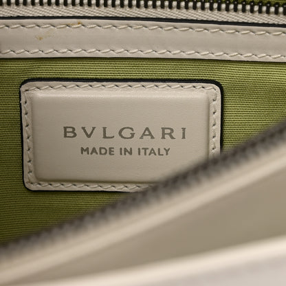 Bulgari Calfskin Woven Chain Serpenti Forever Crossbody Bag White 8 of 15