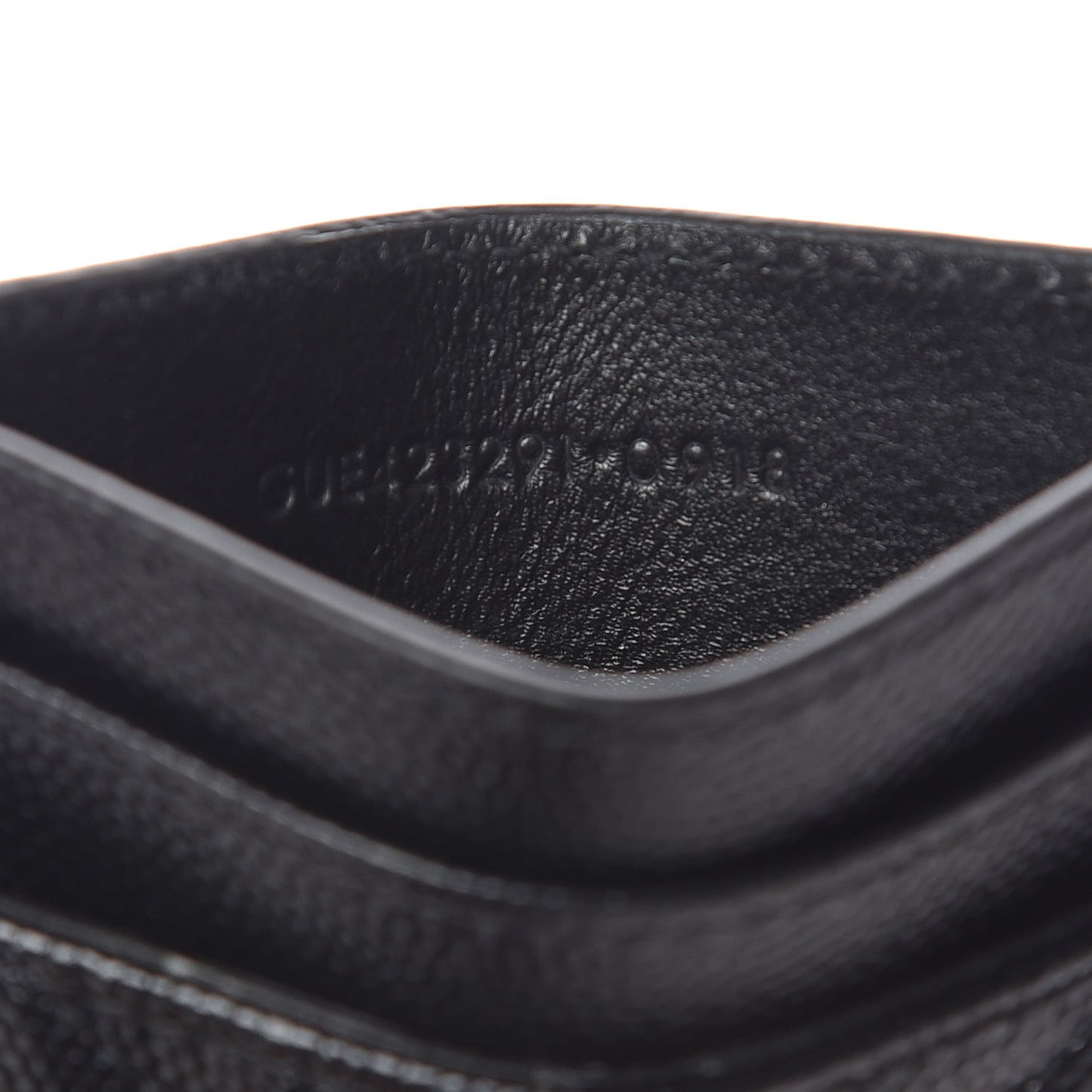 Grain De Poudre Matelasse Chevron Monogram Credit Card Case Black