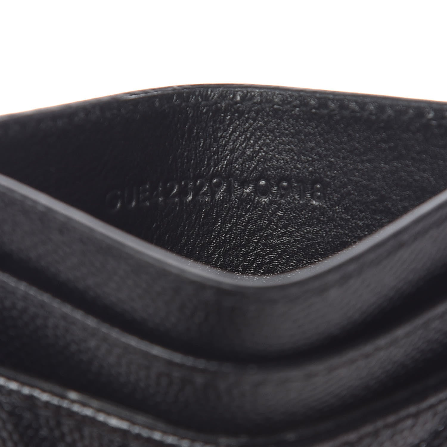 Saint Laurent Grain De Poudre Matelasse Chevron Monogram Credit Card Case Black 7 of 8