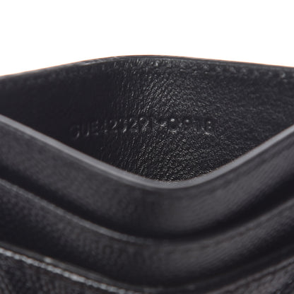 Saint Laurent Grain De Poudre Matelasse Chevron Monogram Credit Card Case Black 7 of 8