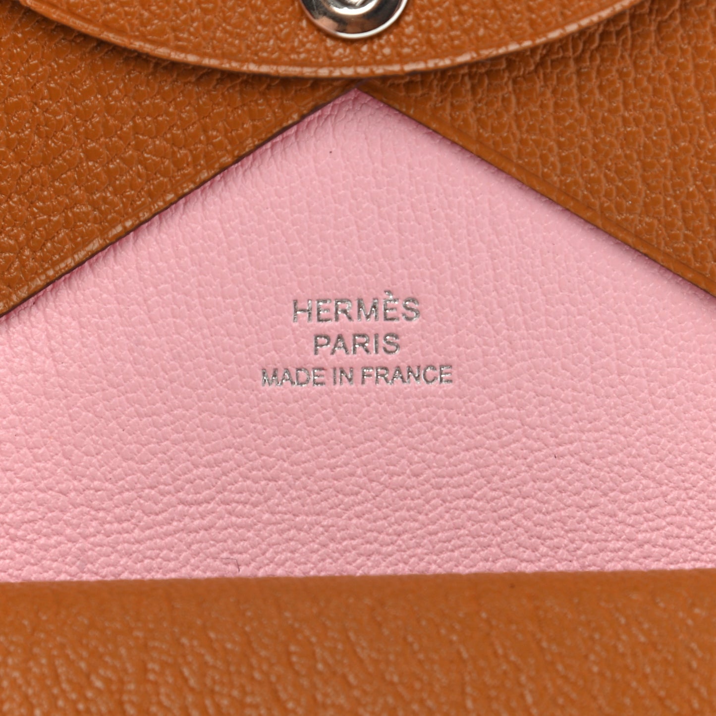 Chevre Mysore Verso Calvi Duo Card Case Caramel Rose Sakura
