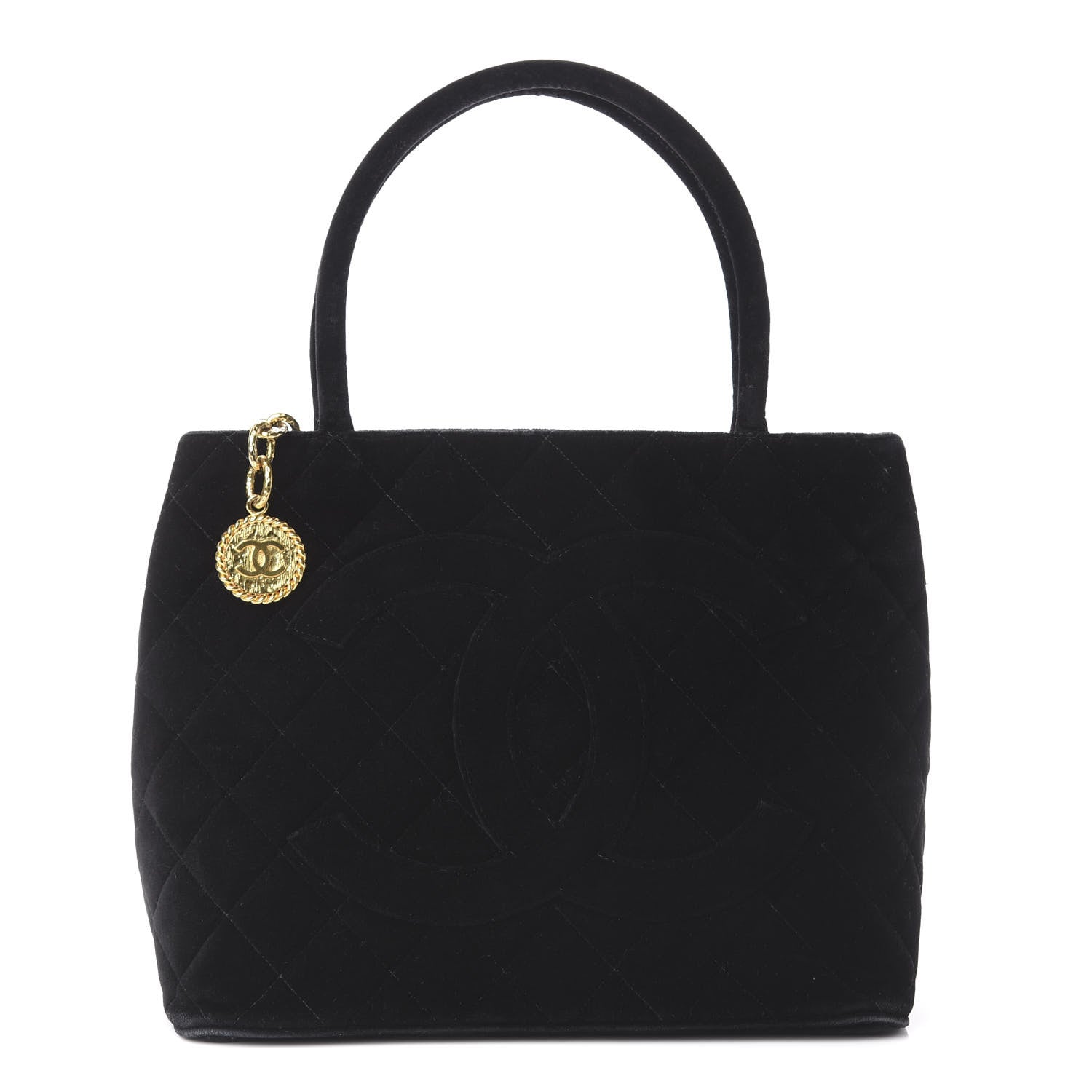Chanel Velvet Medallion Tote Black 1 of 9