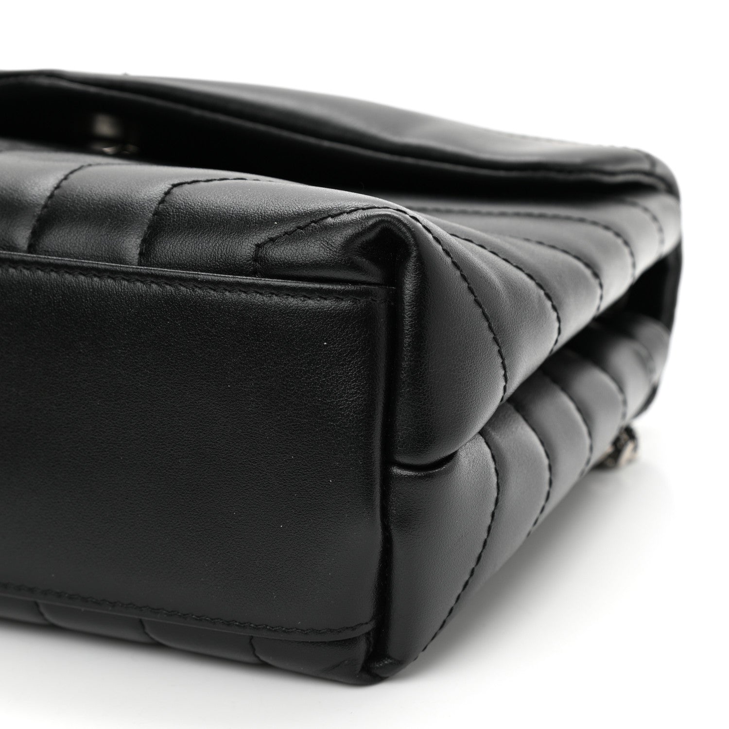 Saint Laurent Calfskin Y Quilted Monogram Small Loulou Chain Satchel Black 8 of 8