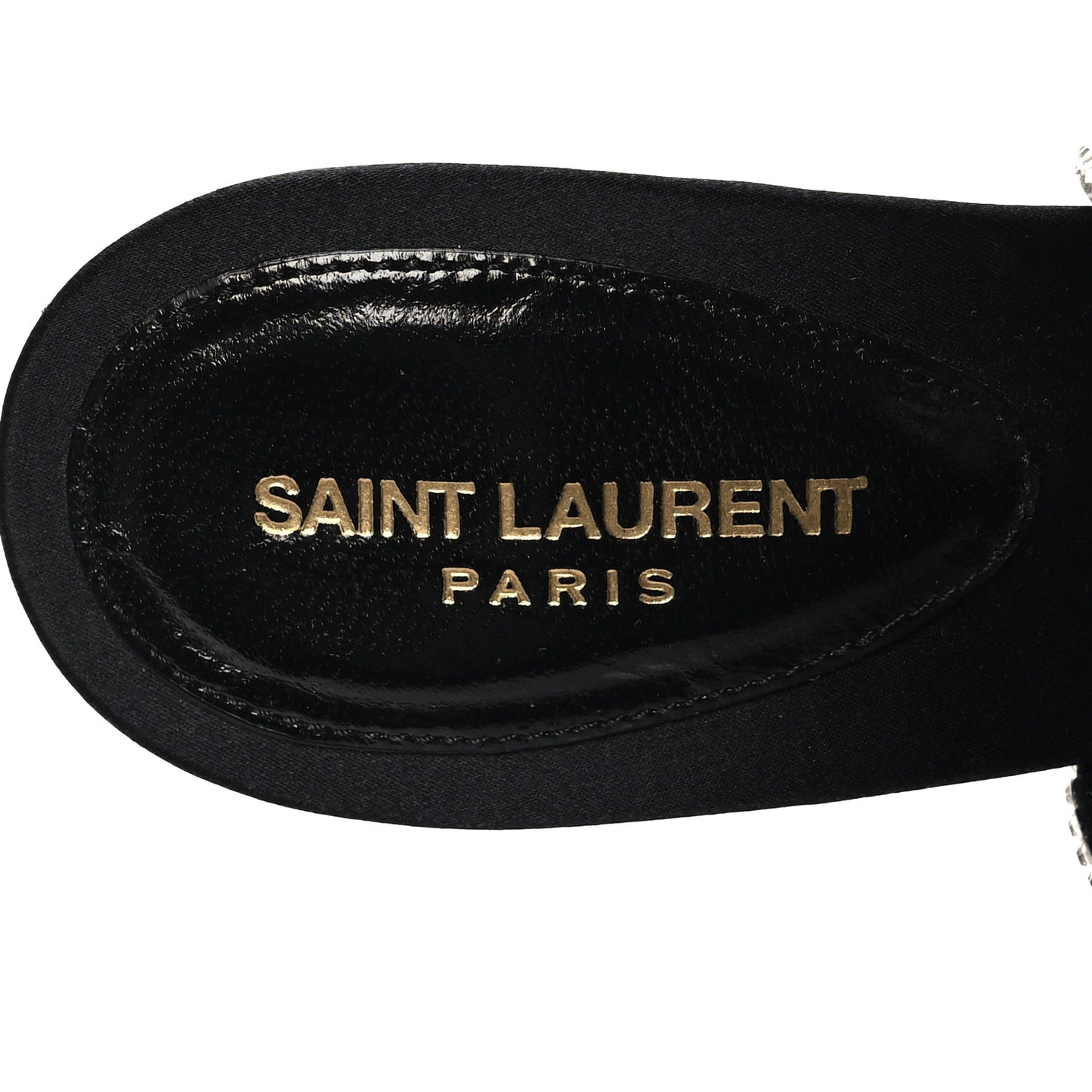 Satin Crystal Georgia 90 Sandals 36.5 Black