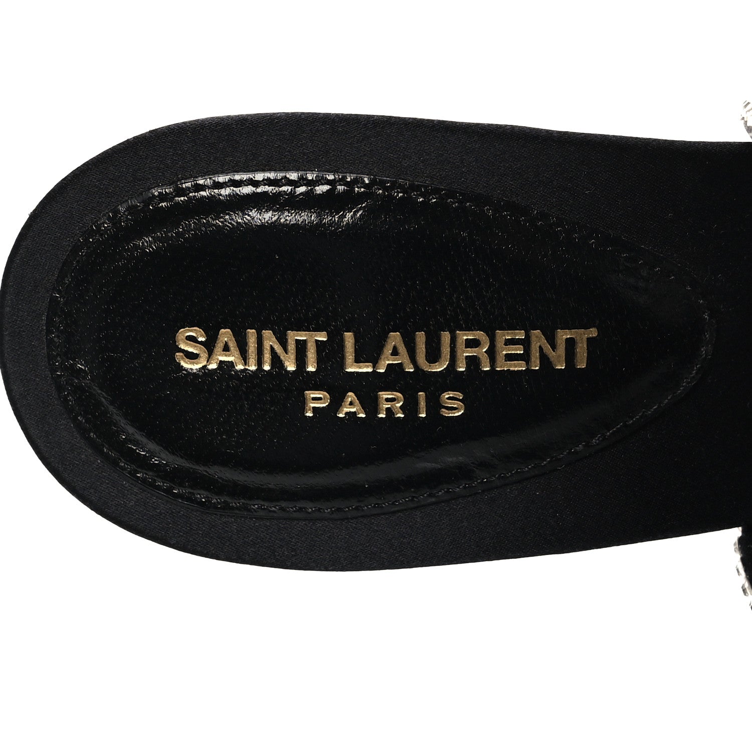 Saint Laurent Satin Crystal Georgia 90 Sandals 36.5 Black 7 of 7
