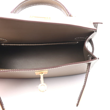 Hermes Epsom Mini Kelly Sellier 20 Etoupe 5 of 9