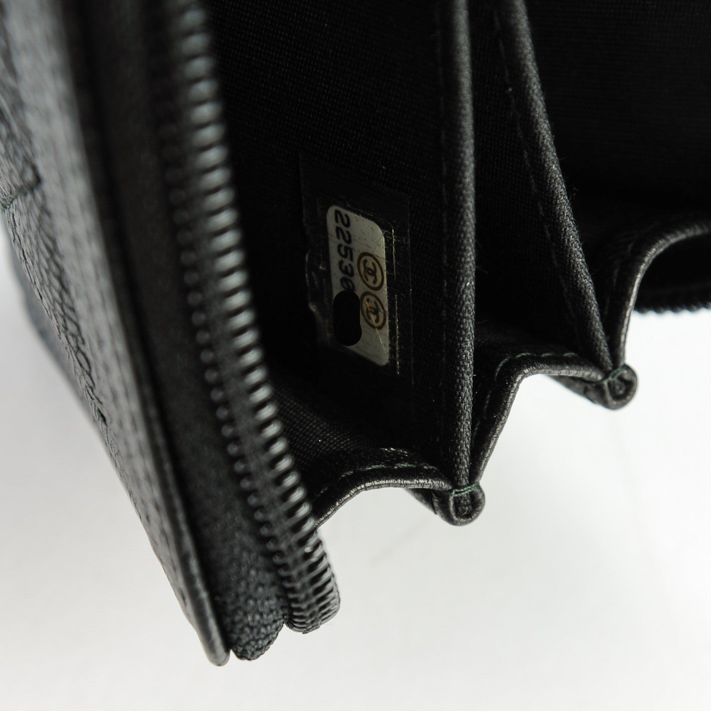 Caviar Quilted Boy Zip Around Coin Purse Wallet Black