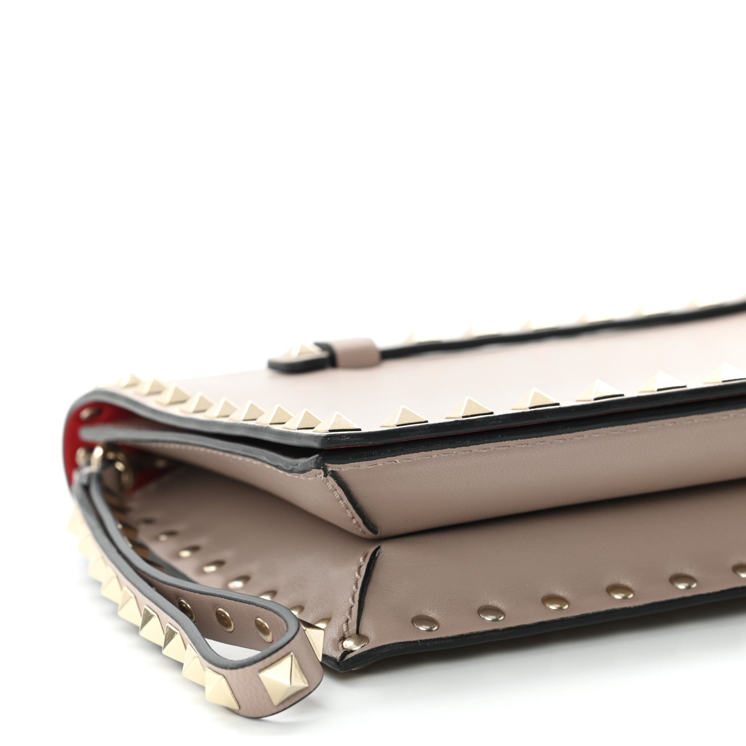 Valentino Garavani Nappa Rockstud Wristlet Clutch Poudre 10 of 12