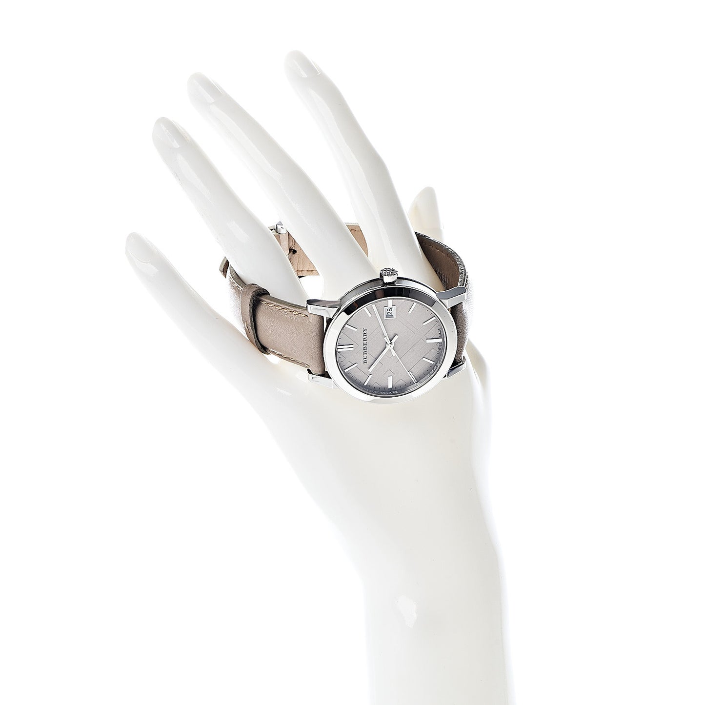 Stainless Steel Calfskin 38mm The City Quartz Watch Beige BU9010